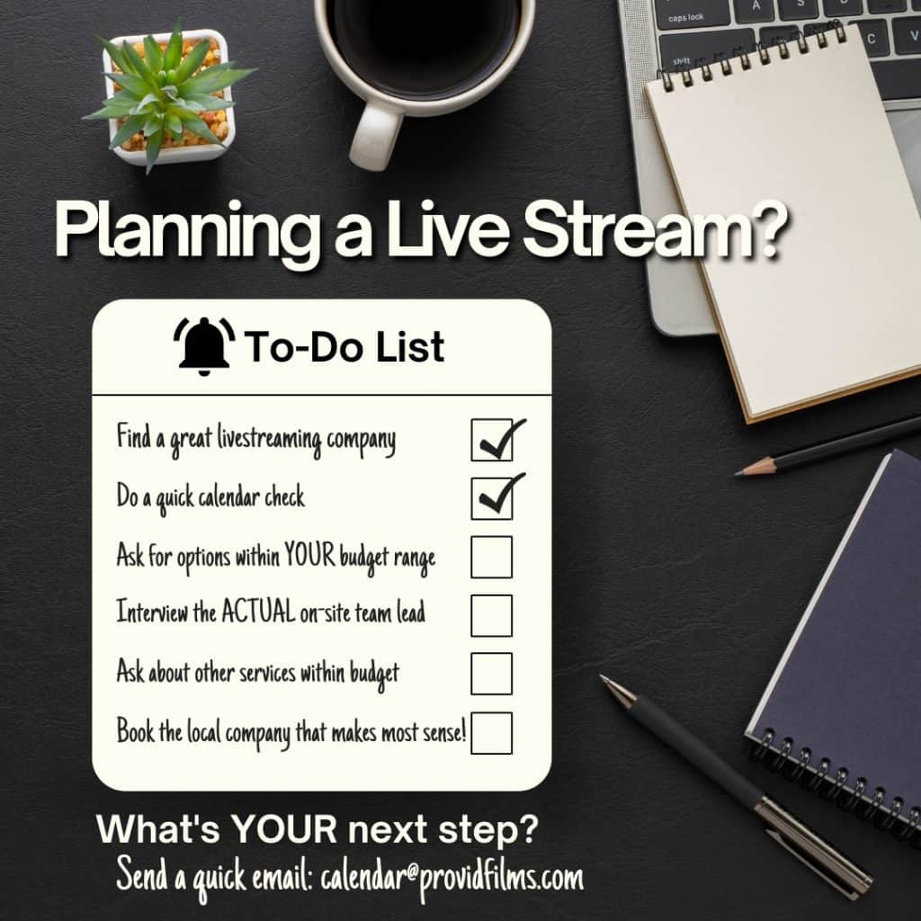 Live Streaming Company in Minneapolis MN Checklist