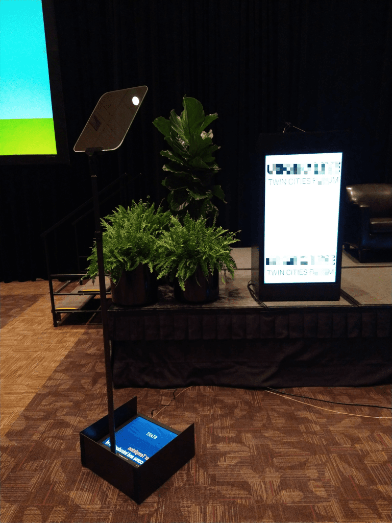Behind the Scenes - Twin Cities Presidential Teleprompter Rental Setup at forum