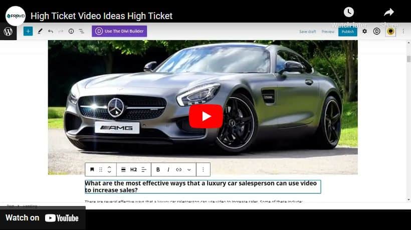 How to use video for high ticket sales people - mulitple ideas