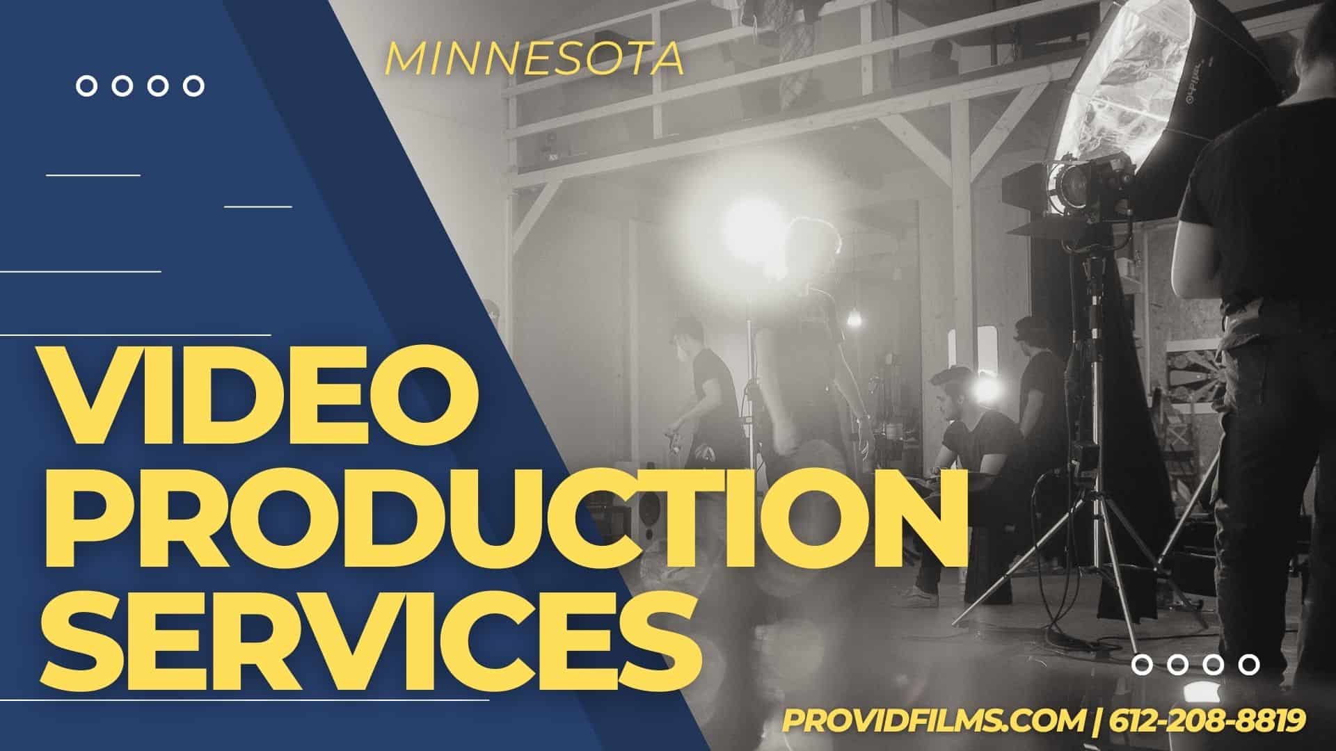 Graphic of a Video Production Studio with the text saying "Video Production Services"