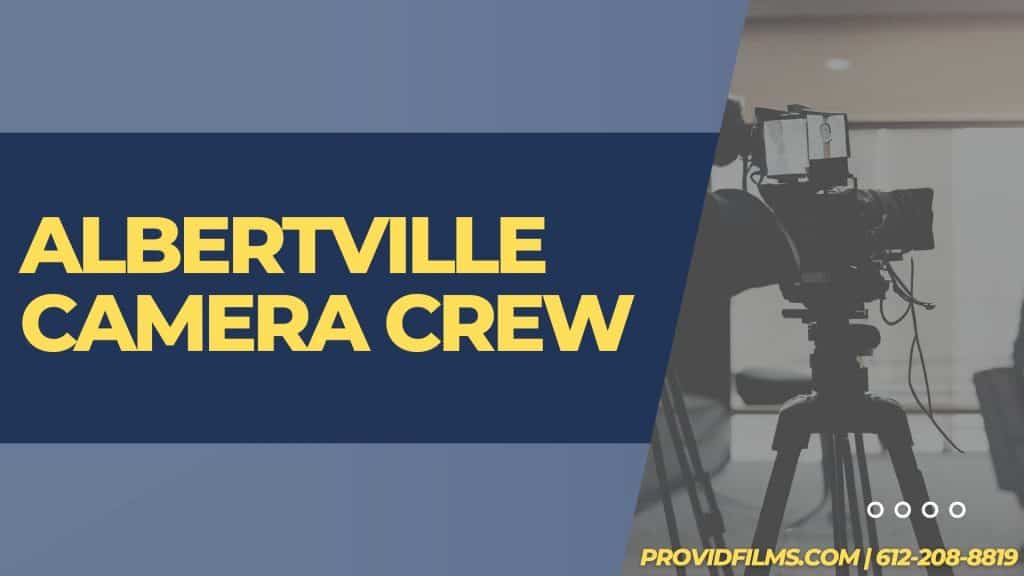 Graphic of a video camera with the text saying "Albertville Camera Crew"