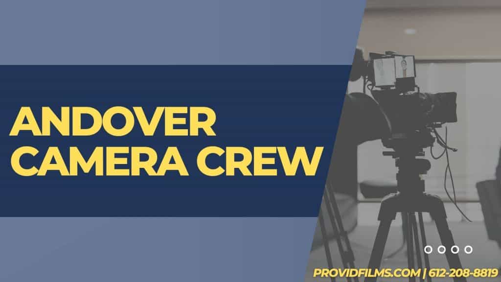 Graphic of a video camera with the text saying "Andover Camera Crew"