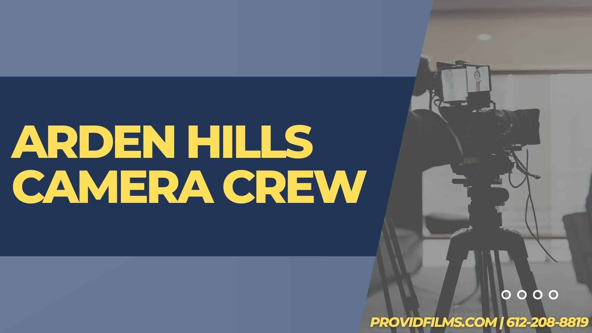 Graphic of a video camera with the text saying "Arden Hills Camera Crew"<br />
