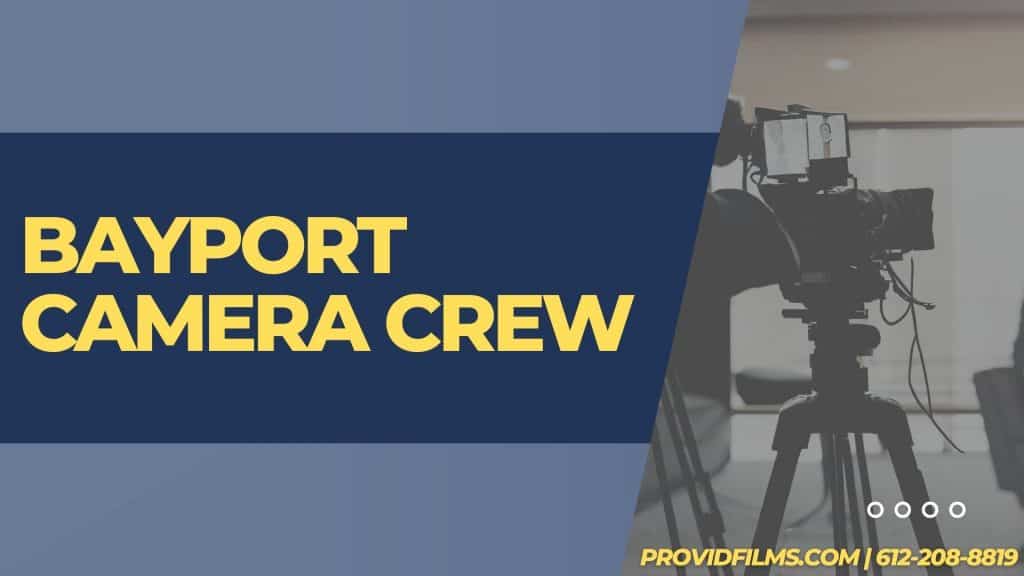 Graphic of a video camera with the text saying "Bayport Camera Crew"