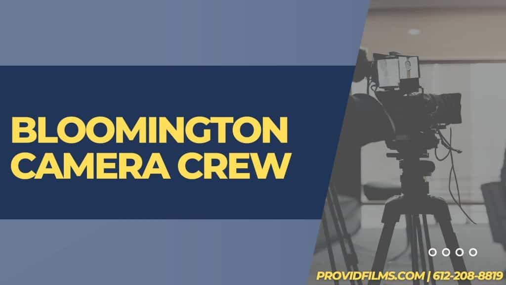 Graphic of a video camera with the text saying "Bloomington Camera Crew"