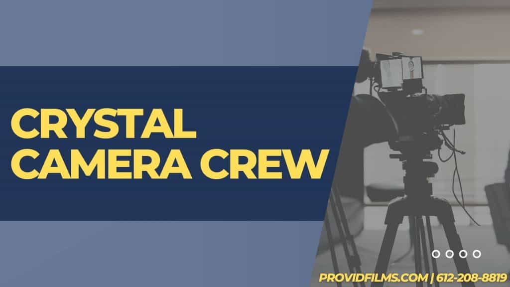 Graphic of a video camera with the text saying "Crystal Camera Crew"
