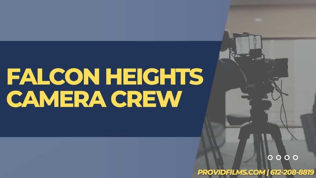 Graphic of a video camera with the text saying "Falcon Heights Camera Crew"