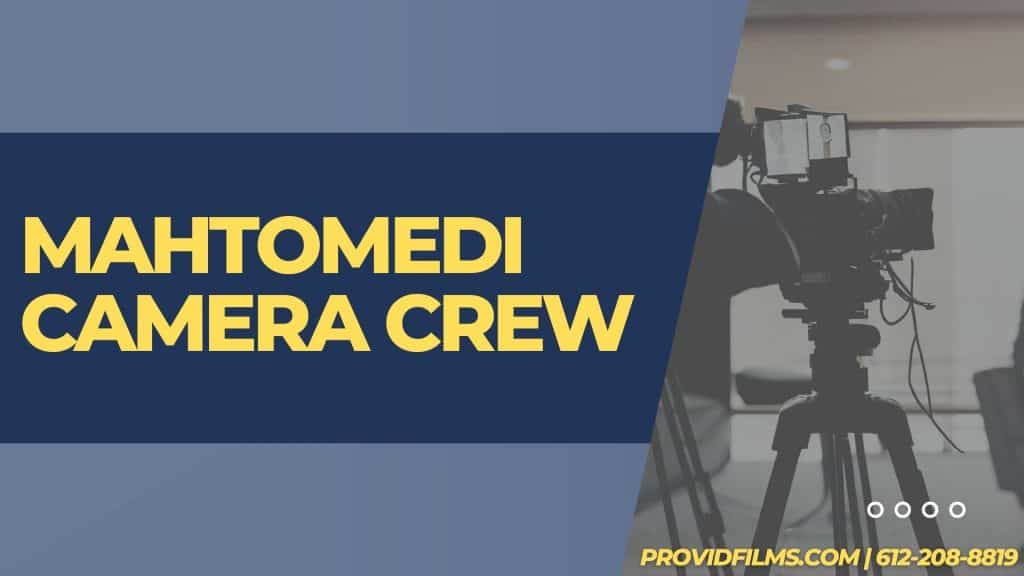 Graphic of a video camera with the text saying "Mahtomedi Camera Crew"