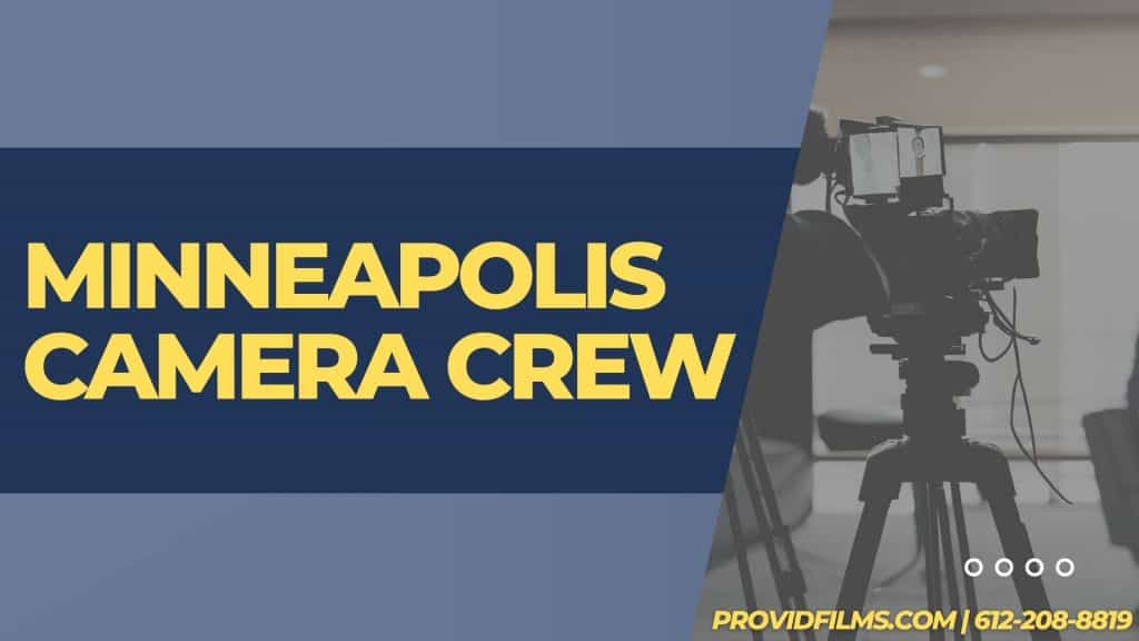 Graphic of a video camera with the text saying "Minneapolis Camera Crew"