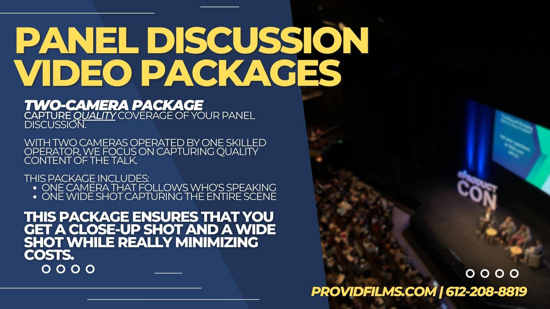 Panel Discussions Video Services Graphic - 2 camera packages