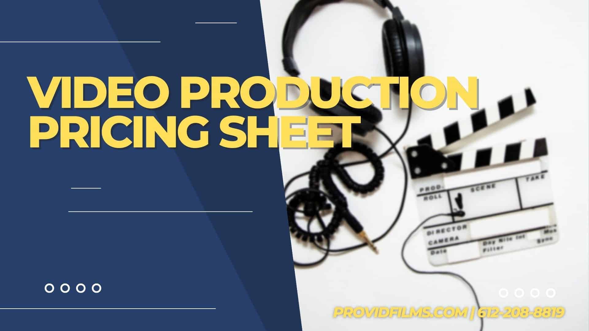 video production pricing sheet graphic