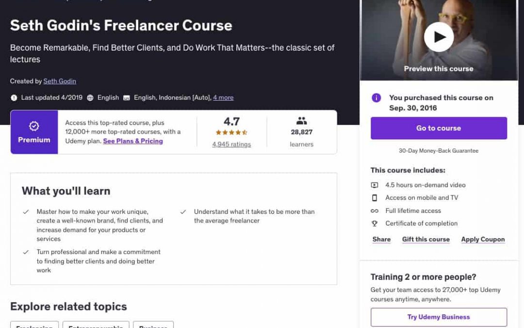 Seth Godin – Freelancing Course